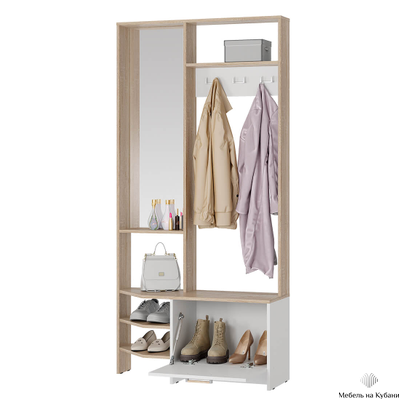 Тео ПР-01 прихожая Сонома/Белый