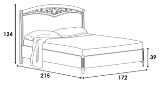 Кровать "Curvo Fregio" Ricordi 160x200 см