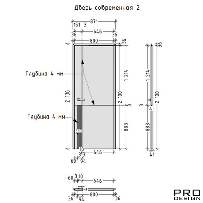 Межкомнатная дверь Archi Line Высота, высота 2200-2300 мм, ширина 1200 мм, каркас 42 мм, наружного открывания