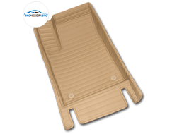 Коврики ЭЛИТ 3D бежевая экокожа и горизонтальная бежевая  отстрочка