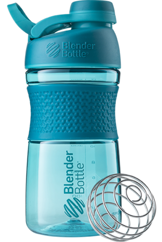 Blender Bottle Twist 591 мл, шейкер с венчиком, морской голубой