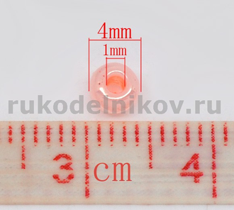 бисер 4 мм, цвет-лососевый, 10 гр/уп