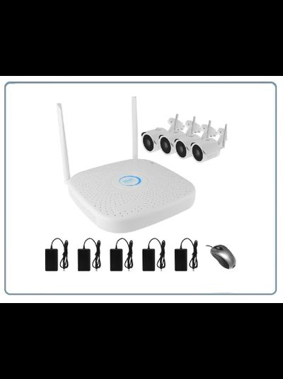 PX-KIT-PG420-20W. Комплект уличного WiFi/LAN видеонаблюдения, видеорегистратор с WiFi модулем и 4 беспроводные видеокамеры, Full HD (4 порта RJ45) (freeip)