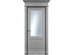 Серая дверь Грей Нафта 2 эмаль со стеклом