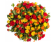 Яркий букет из 41 кустовой розы разного цвета
