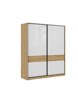 Бостон Шкаф-купе ШК-005 МДФ Дуб крафт золотой/Белый глянец