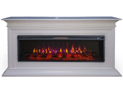 Линейный электрокамин Тайлер белый с очагом FreeSpace 50 LED FX QZ