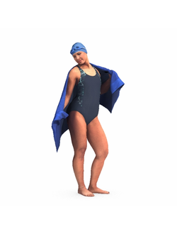 пляж Женщина с полотенцем 10