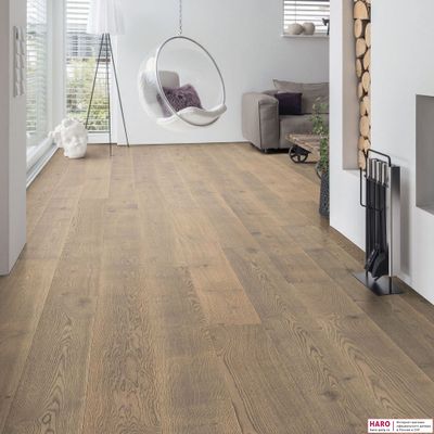 Паркетная доска Haro Дуб Табако Серый 530795 1-пол масло