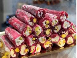 Лукум пальчики, молочно-гранатовый с фисташкой, 100 гр