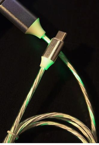 Дата-кабель Red Line LED USB - TYPE-C,  СВЕТЯЩИЙСЯ