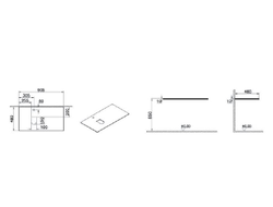 Столешница стеклянная, Vitra Origin, 90 см, левосторонняя, белая, 65713