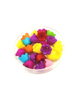 Бусины пластиковые фигурные, 10 мм шапочка микс