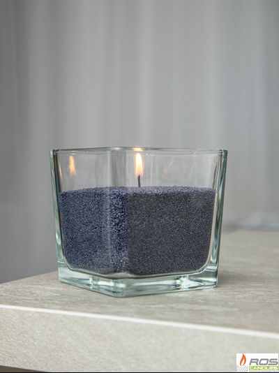 Подсвечник стеклянный "Куб", 10*10см