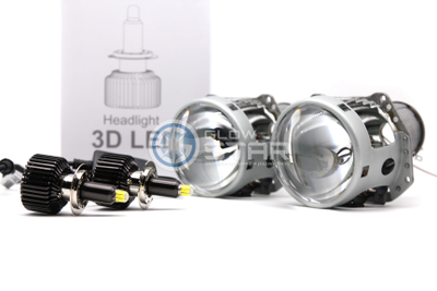 Комплект Hella 3R (5R) H7 с Led лампами H7, M9 3D LED360 35W, 5500K - 6000K