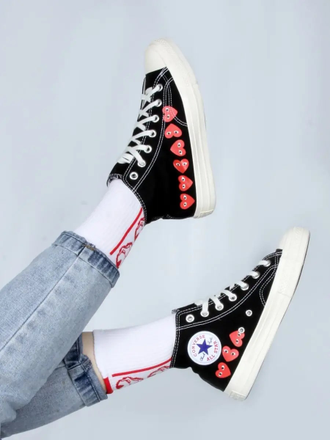 Кеды Converse Play Comme Des Garçons Love черные