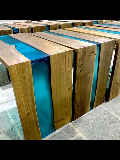 стол река угловой бирюза