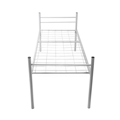 Кровать металлическая одноярусная "Бюджет"КМ-1-1 (800х1900, сетка 100х100), цвет серый