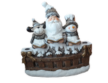 Дед Мороз со снеговиком и оленем  H - 44 см, L - 44 см артикул 2865