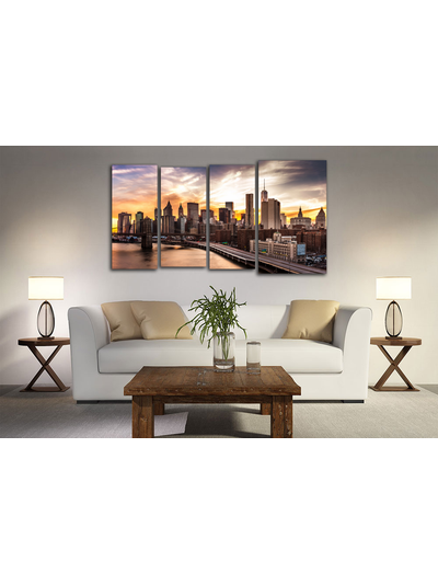 Модульная картина "Закат в Нью-Йорке"