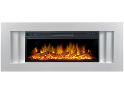 Линейный электрокамин Лайн WT с очагом Vision 42 LOG LED