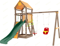 Деревянная детская площадка для дачи "Панда Фани Gride" купить в Воронеже