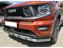 Защита передего бампера двойная с перемычками Папа Тюнинг d60/42 для Haval H7 2025-