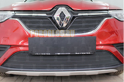 Защита радиатора Renault Arkana 2018- (2 части) black верх