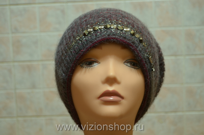 Vizio Италия шапка 5872 CL серо - бордовая