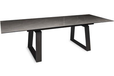 LEONARDO черный / керамика "серый камень" 180(+40+40)x98