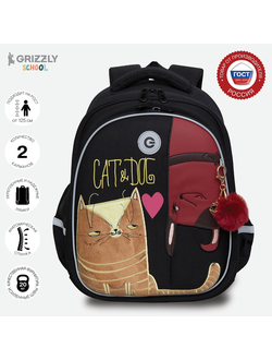 Рюкзак школьный GRIZZLY RAz-386-9 черный
