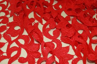 Лейсовое полотно, цв. Красный