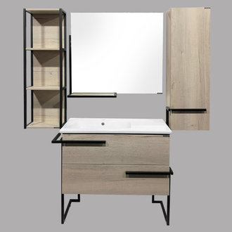 Тумба-умывальник "Дюссельдорф" дуб дымчатый с раковиной COMFORTY 9090EL