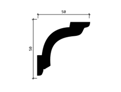 Потолочный плинтус DECOR-DIZAYN DD42, из дюрополимера, под покраску, ударопрочный, 2 метра