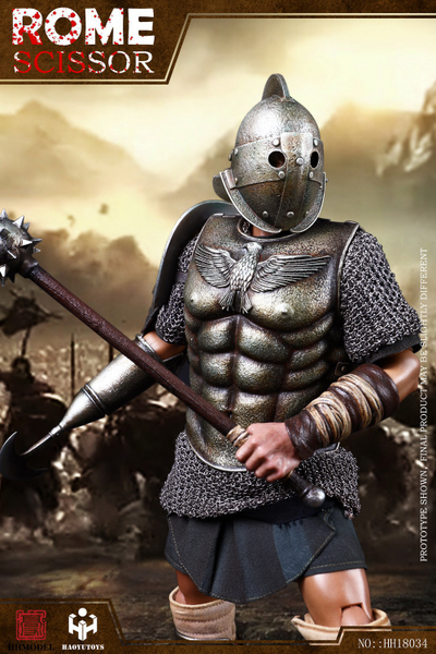 Римский гладиатор скисор (арбелас) в серебряной броне - Коллекционная ФИГУРКА 1/6 Imperial Army Hunting Ground Fighter SCISSOR Silver Edition (HH18034) - HHMODEL & HAOYUTOYS