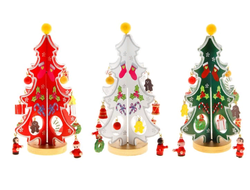 Сувенир новогодний Елка на подставке деревянная для украшения игрушками, цвета МИКС
