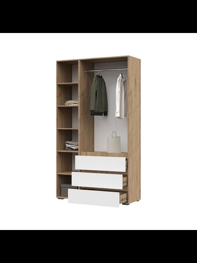 Хелен ШК 06 шкаф 3-х створчатый с ящиками Дуб крафт золотой/Белый