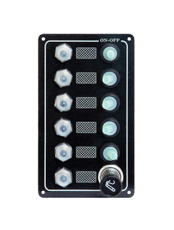 Панель выключателей, 5 тумблеров, 6 предохранителей, прикуриватель