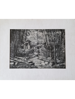 "Колоннада Аполлона" офорт, тушь Владыкин И.И. 1970-е годы