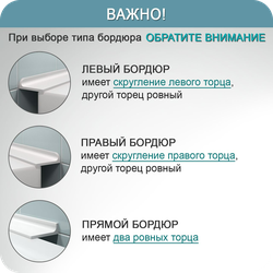 Акриловый плинтус бордюр для ванной BNV ГЛ24 12х24х1800мм Серый прямой