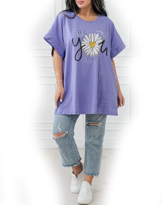 Женская свободная футболка  Арт. 16575-7231 (цвет лиловый) Размеры 60-74