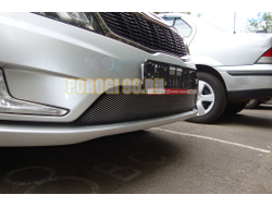 Защита радиатора KIA RIO 2011-2014 (Комфорт, Люкс, Престиж) chrome верх
