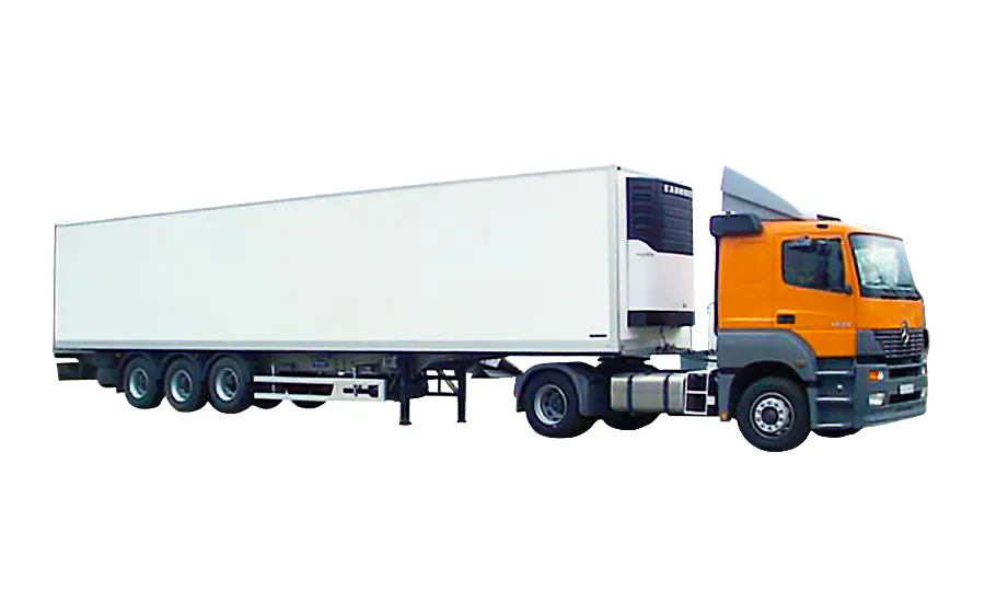 Фура рефрижератор имеет объем 86 м.куб. и 20 т для грузов. Согласно европейской квалификации рефрижераторы подразделяются на A, B, C, D, E,  F
Класс А от +12 С до 0 С;
Класс В от +12 до -10 С
Класс С от +
12 до -20 С
Класс Д менее +2 С
Класс Е менее -10 С