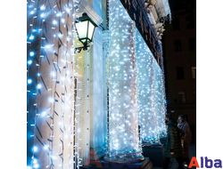 Занавес 2*1.5 м, СИНЕ+БЕЛЫЙ, IP 54, постоянное свечение