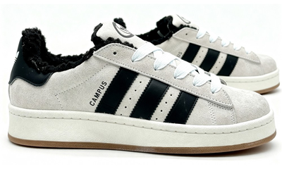 Кроссовки Adidas Campus 00s Crystal White Core Black зимние