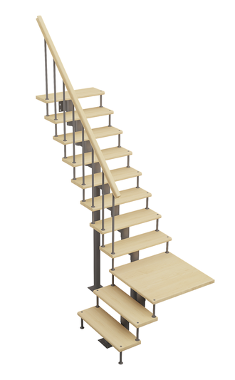 Модульная лестница поворот 90 и площадка