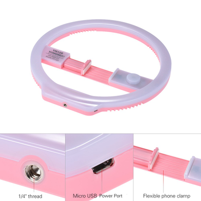 Кольцевая светодиодная лампа Yongnuo YN128 II розовая