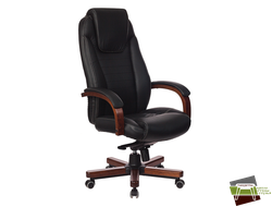 Кресло руководителя Бюрократ T-9923WALNUT черная кожа крестовина металл/дерево