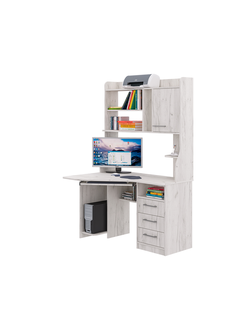 СК-25 угловой компьютерный стол с надстройкой Крафт светлый