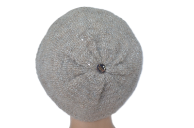 Вязаный зимний головной убор с бантом для женщин